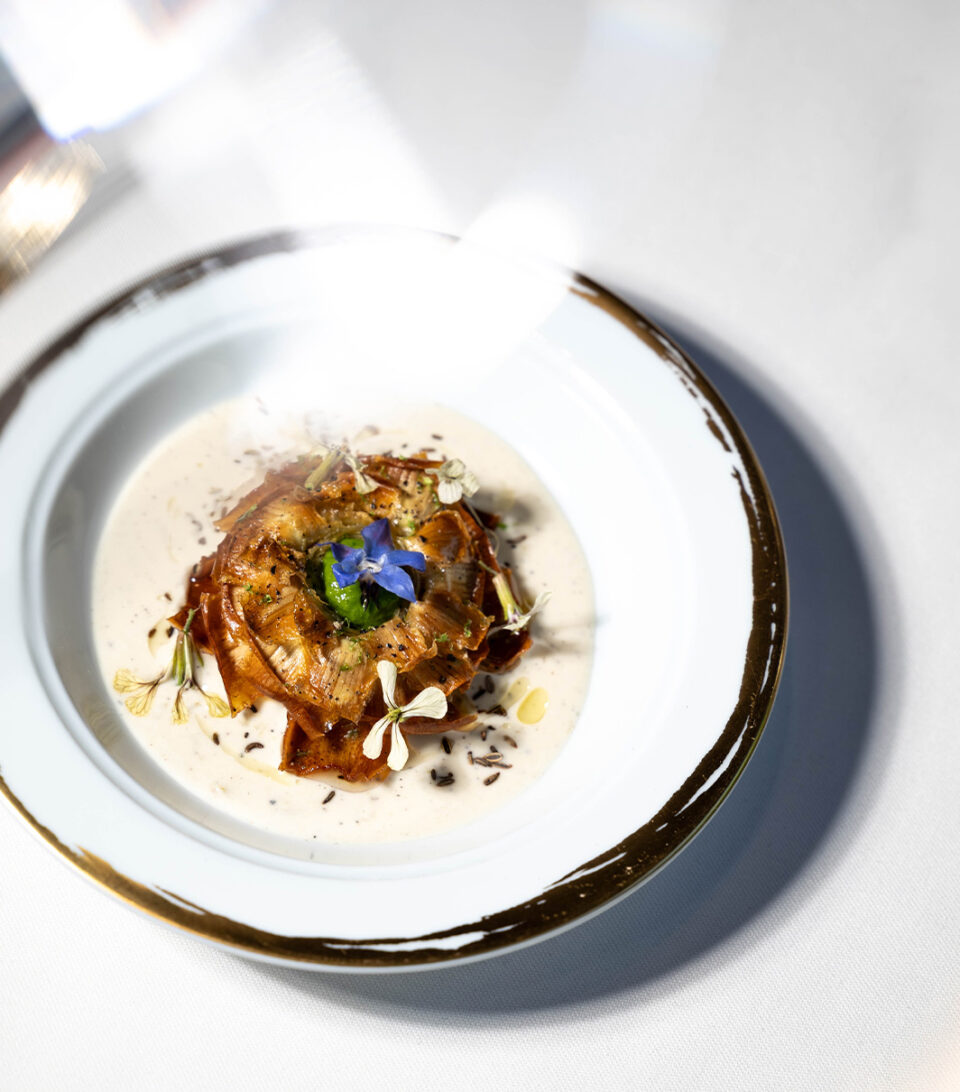 Artichaut cacio e pepe, Ducasse Baccarat
