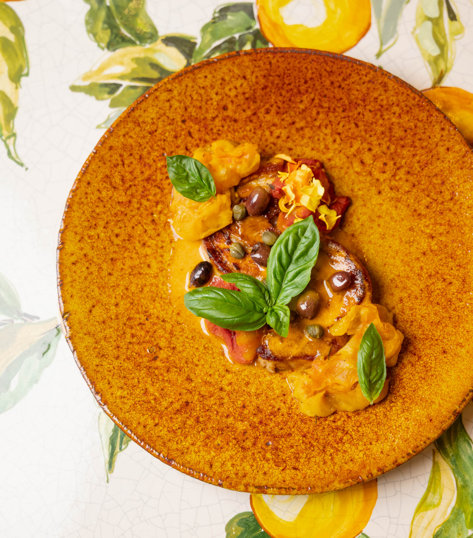 Veau de lait et tomates confites