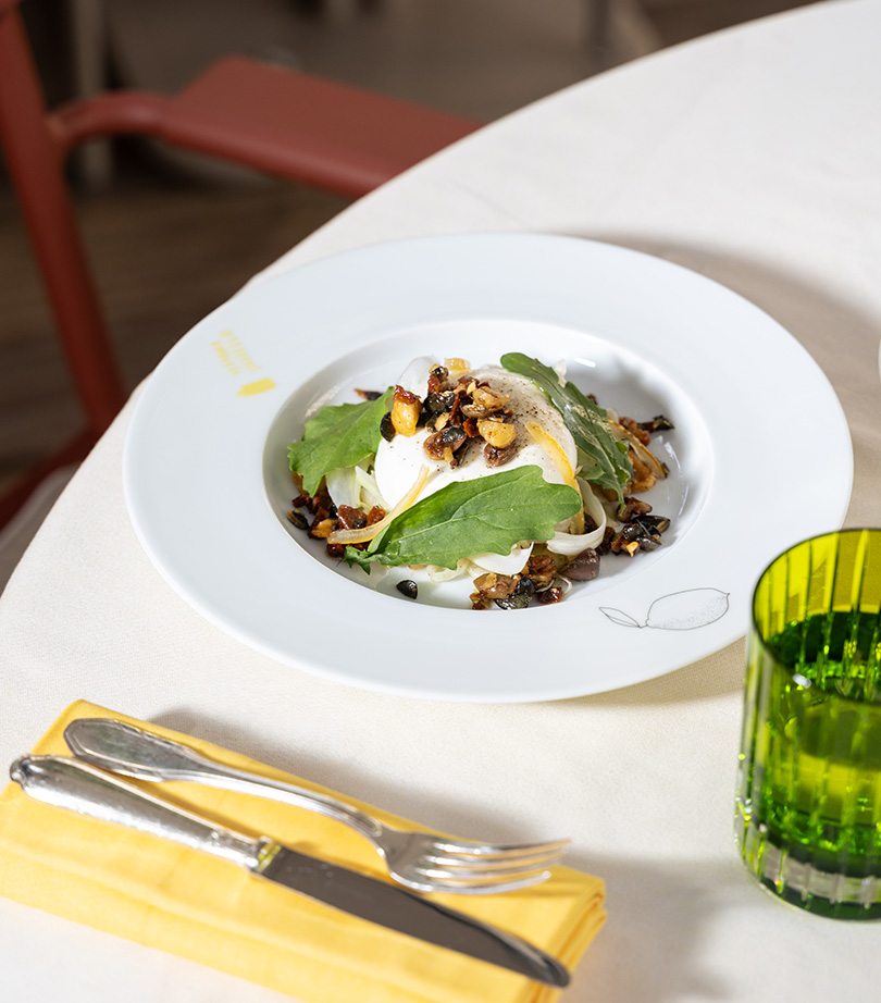 Burrata fenouil, Jardin Ducasse Baccarat